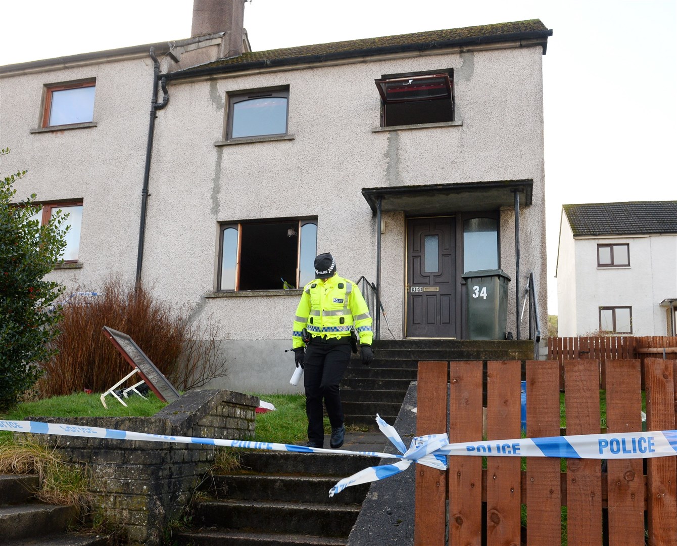 Police in attendance at 34 MacRae Crescent Dingwall after gas explosion in property...Picture: Gary Anthony..