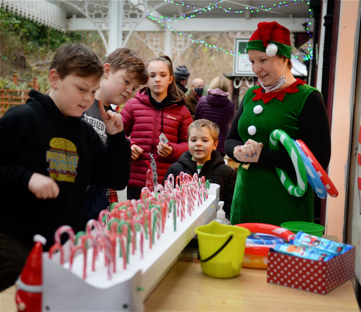 Strathpeffer Christmas carnival at Old Railway Station.Candy Cane stall.Picture Gary Anthony.