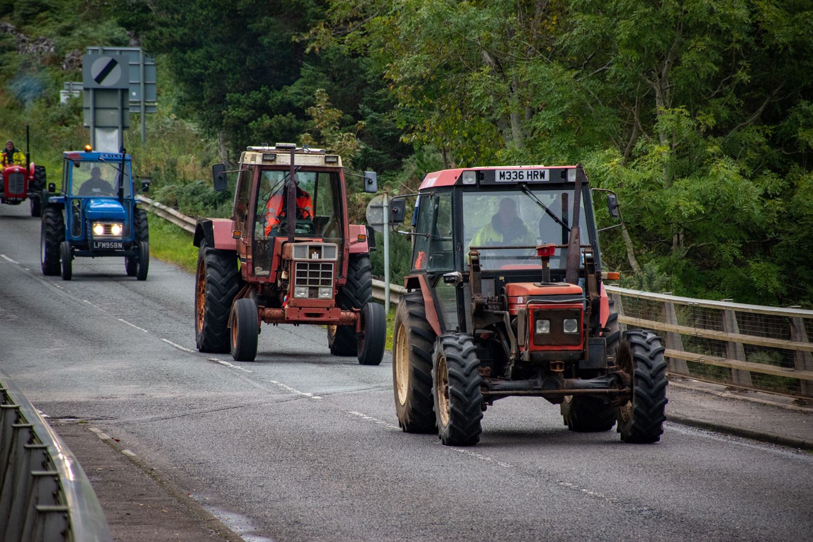 Ian Morrison and Joseph Mackay are in the front two tractors. Picture: Sean Mackay