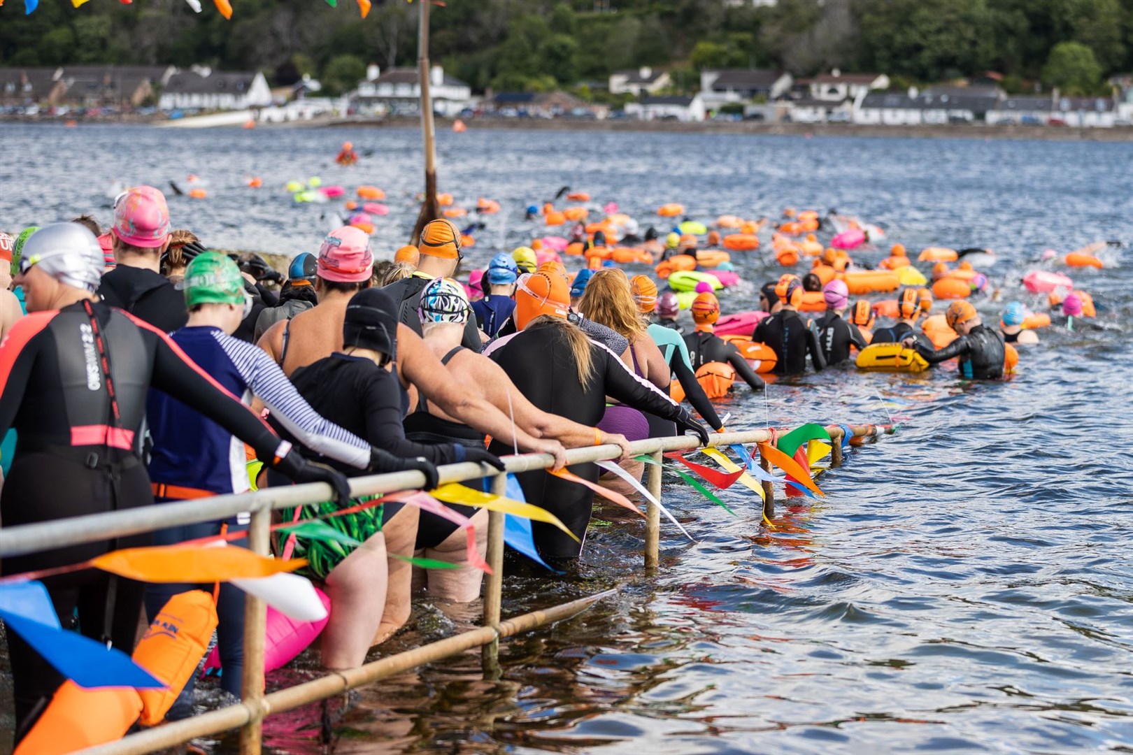 Swimmers line up to begin. Pictures: Paul Campbell