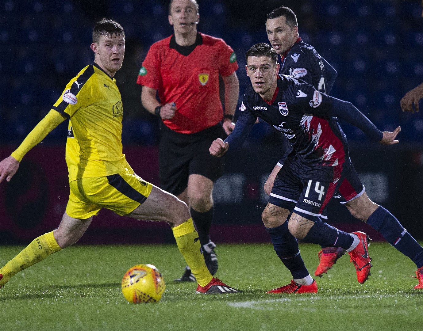 Two crosses from Josh Mullin produced Ross County's goals in their 2-1 win over Falkirk on Tuesday night. Picture: Ken Macpherson