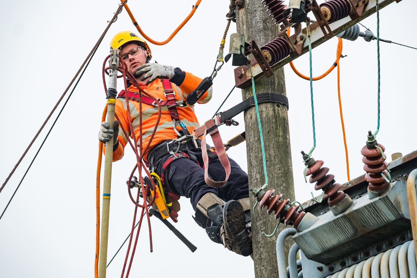 SSEN engineers have worked around the clock following the recent storms, tackling more than 450 different faults after trees and storm-carried debris hit overheard lines. Picture: SSEN