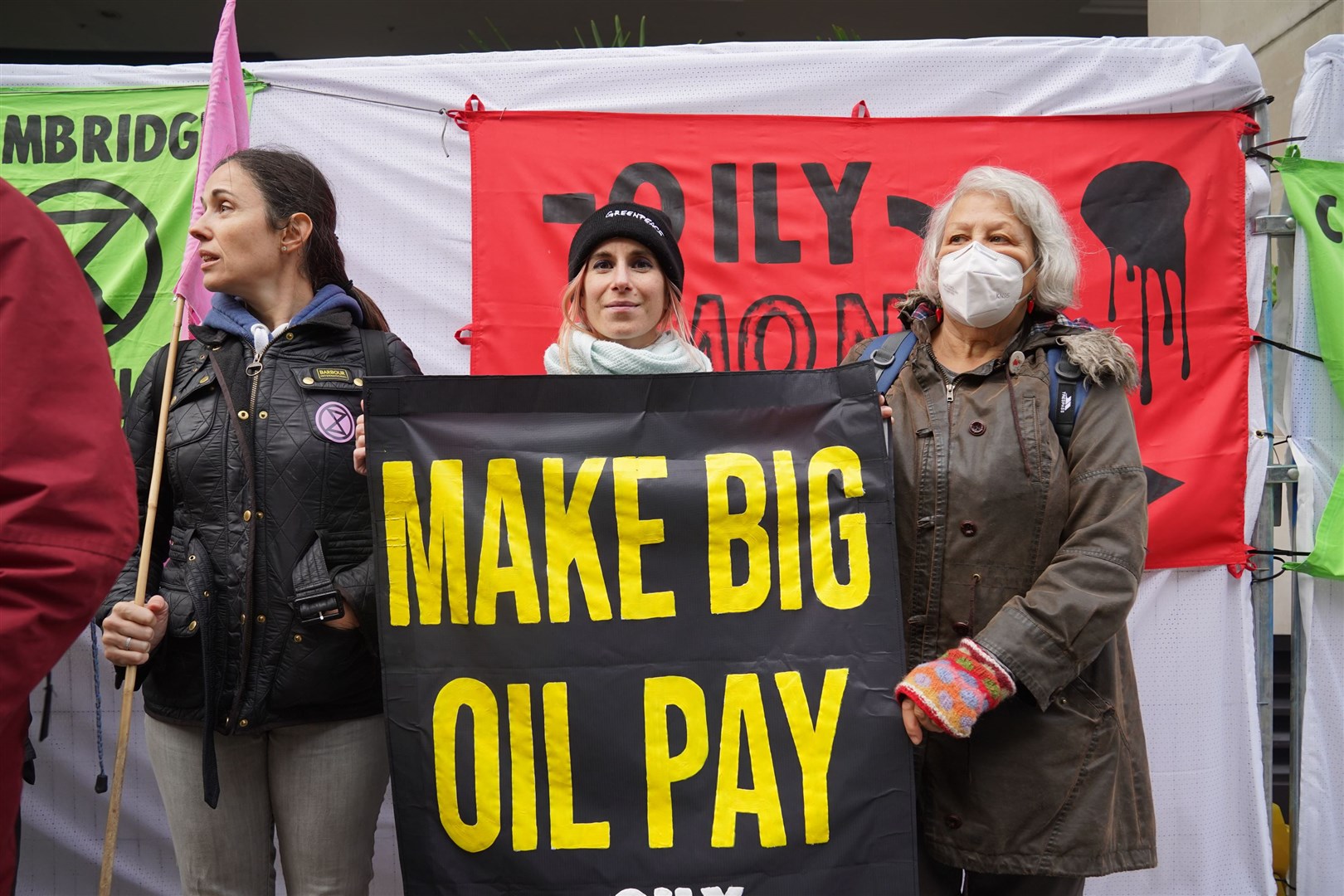 Protesters are demanding that oil executives remove themselves from national politics (Lucy North/PA)