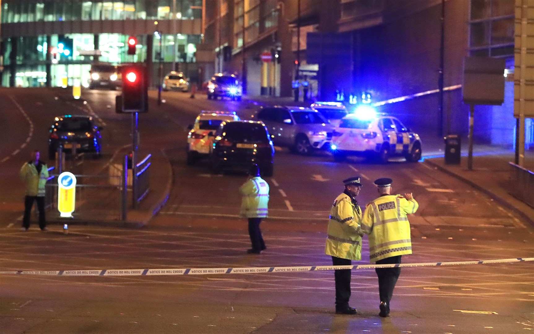 The scene close to the Manchester Arena after the terror attack at an Ariana Grande concert on May 22 2017 (Peter Byrne/PA)