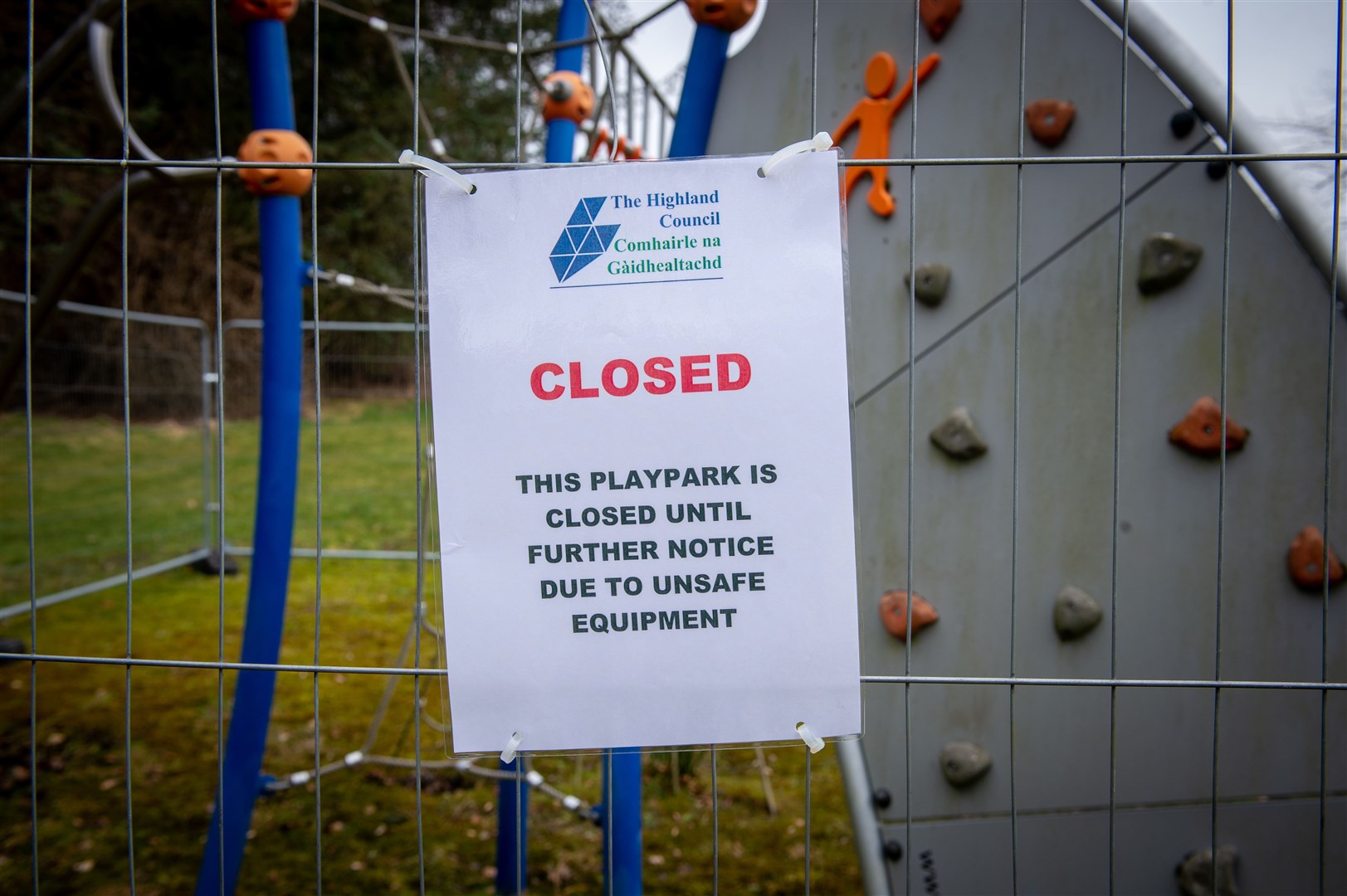 Maxwell Park at Cradlehall in Inverness is among the parks where equipment has been fenced off.