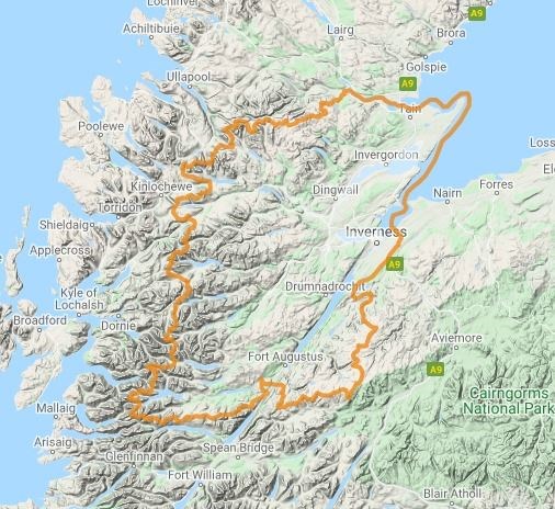 The area covered by the flood alert for Easter Ross and the Great Glen. Picture: Sepa.