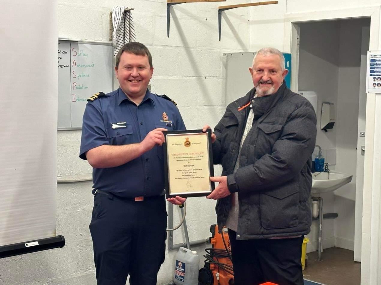 Tom Rennie is retiring after 21 years with HM Coastguard.