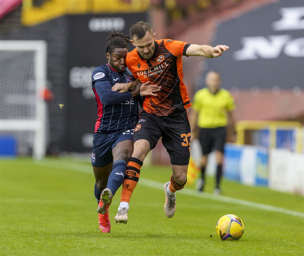 Jo Hungbo in previous action against Dundee United this season