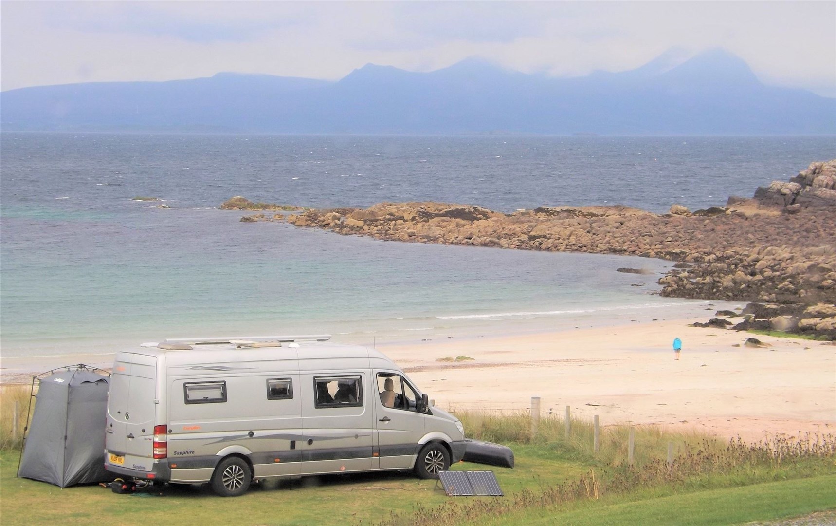 A staycationer at Mellon Udrigle's beach. Picture: Harry Payne, of Cradlehall.