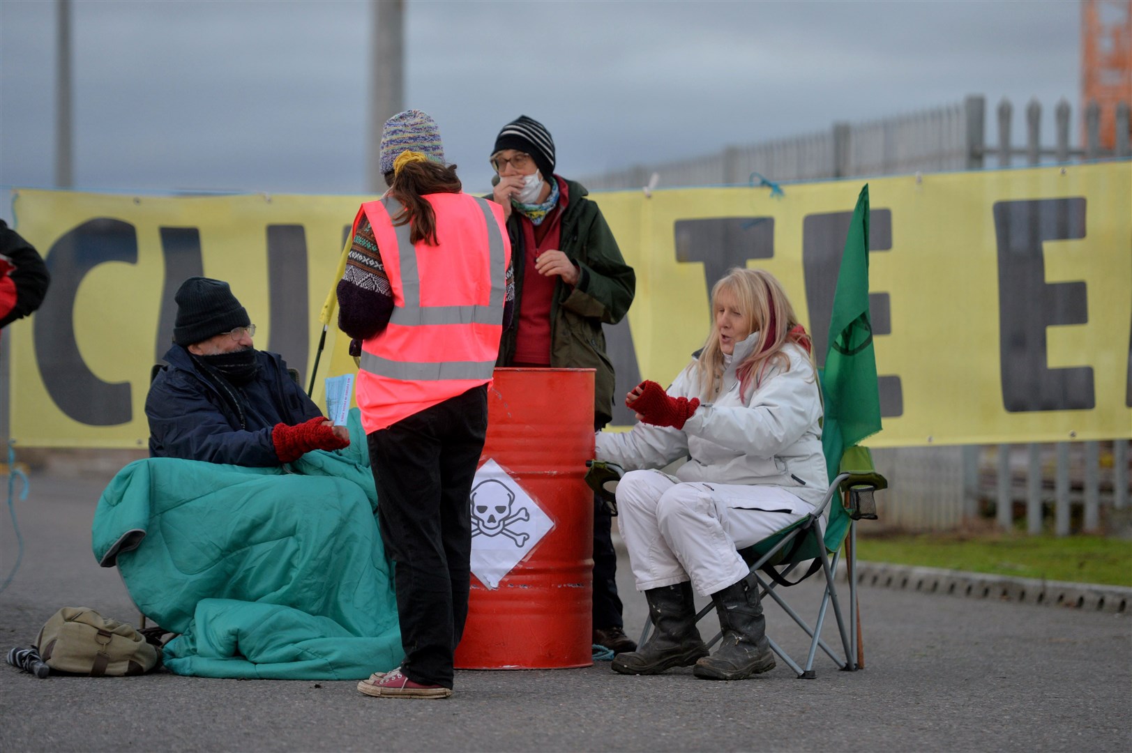 Extinction Rebellion (XR) Invergordon, Port of Cromarty Firth protest .Picture: Callum Mackay
