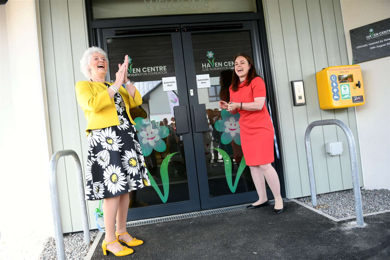 Elsie Normington (left) and Kate Forbes declare the Haven Centre open. Picture: Callum Mackay.