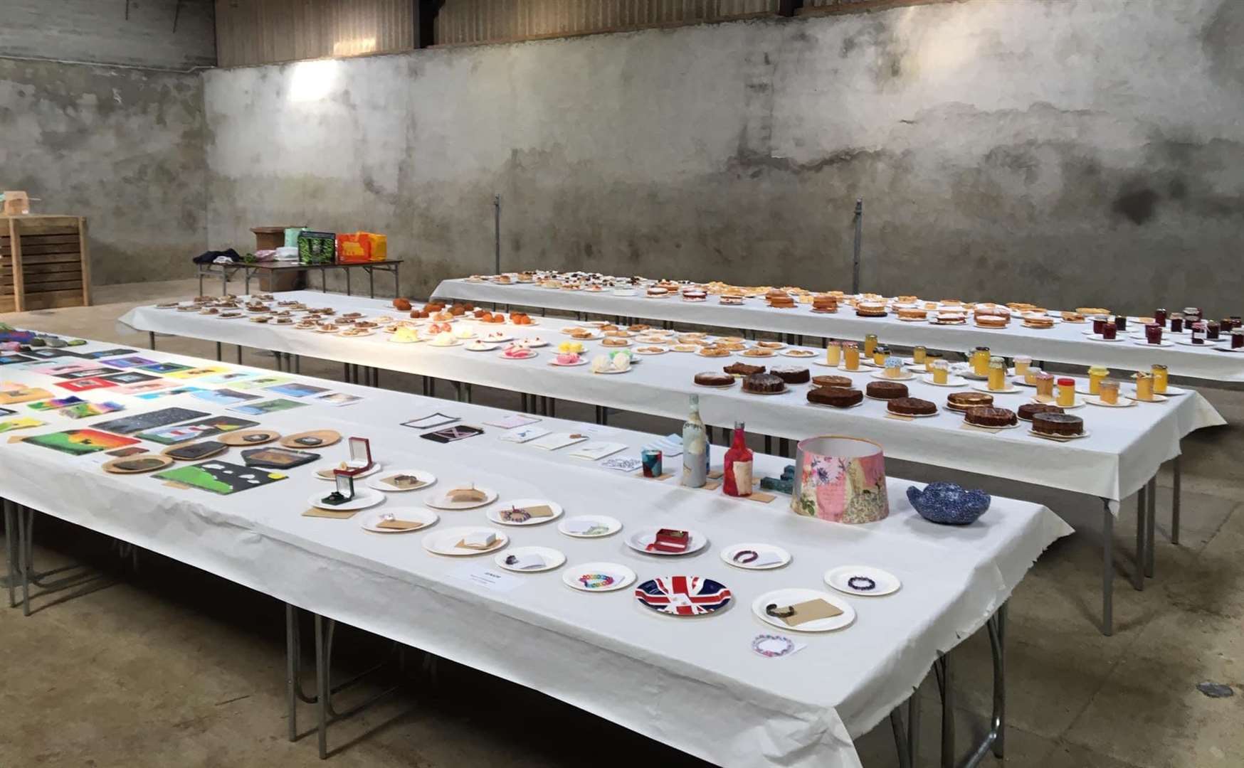 A display of baking and industrial entries.