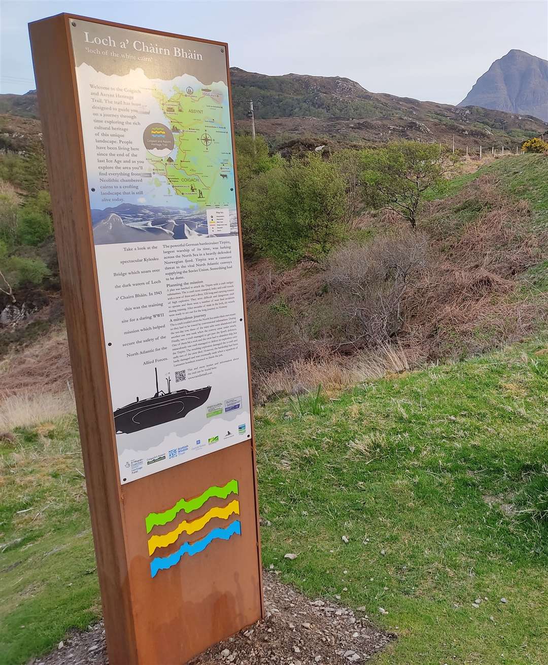 One of the monoliths is placed at Kylesku.