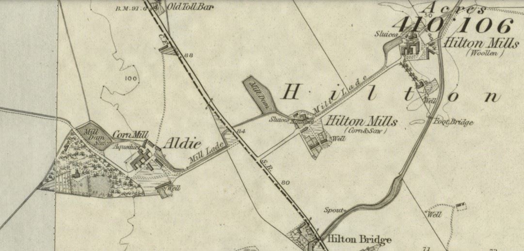 A section from the Ross & Cromarty Ordnance Survey Map 1st ed., sheet XLII showing the seat of Mackenzie-Ross of Aldie.