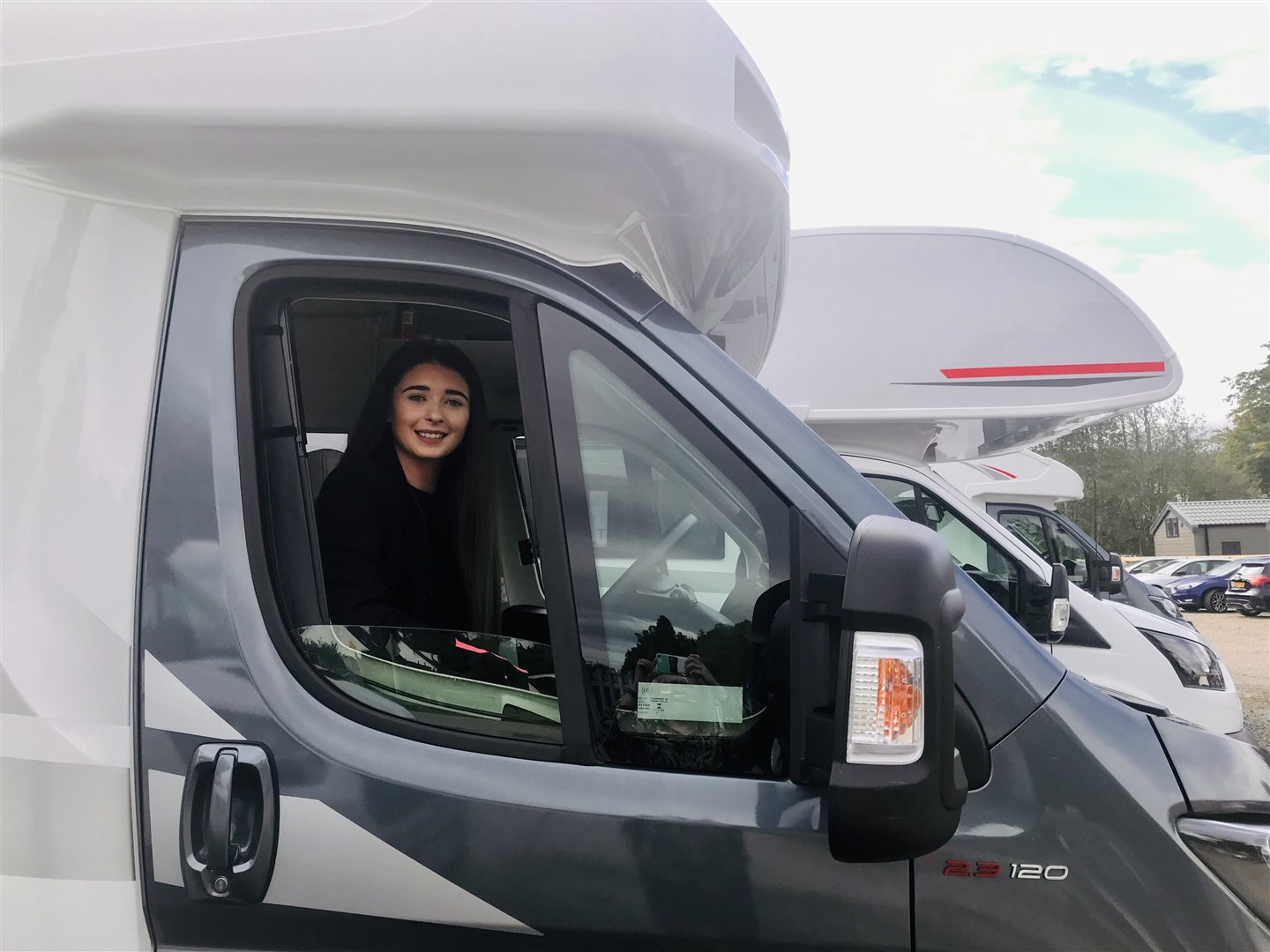 Manager Katie Simpsongets behind the wheel of a NC500 Motorhomes campervan.