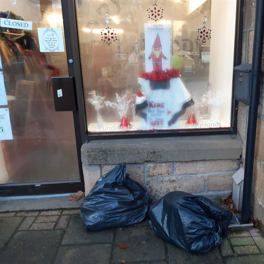 Highland Hospice is warning against overnight drop-offs outside shops. Picture: Highland Hospice