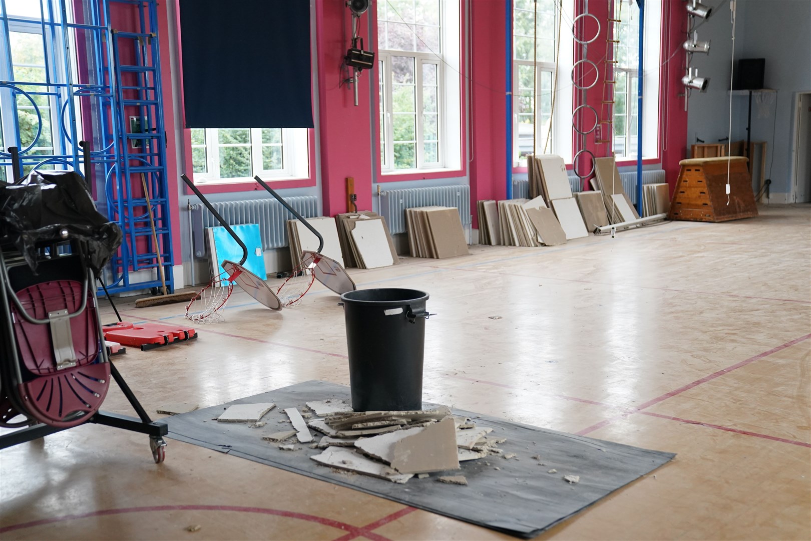 Damage inside Parks Primary School in Leicester (Jacob King/PA)