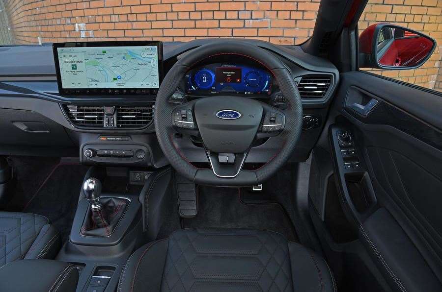 The interior is dominated by a huge landscape-style 13.2-inch touchscreen with the latest Sync 4 software.
