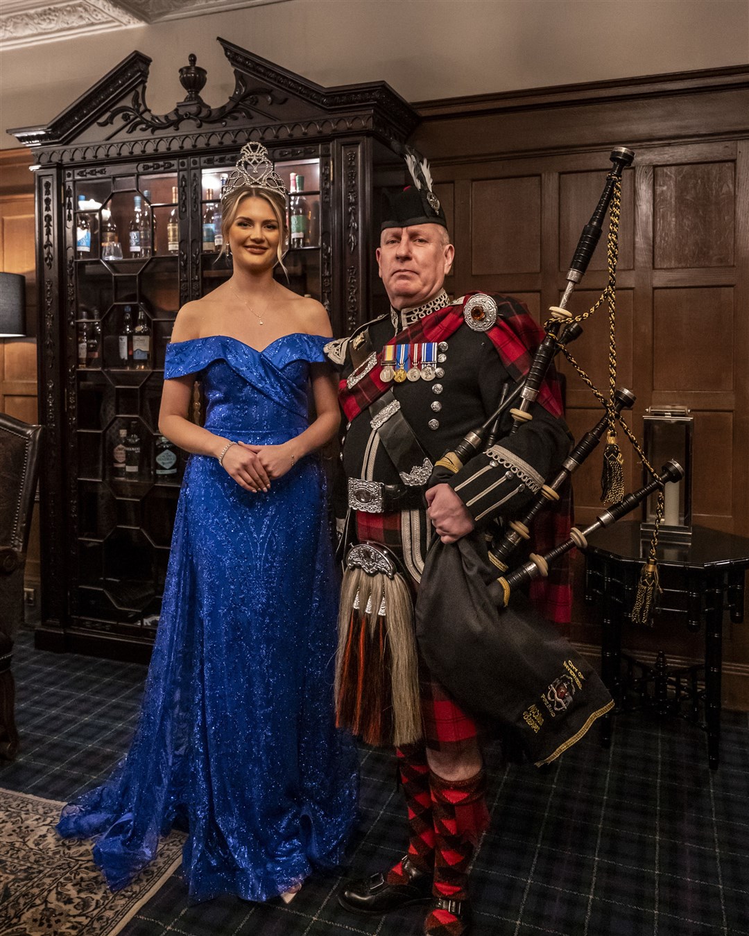 Chelsie Allison and the piper. Picture: Elliot Roberts Shooting
