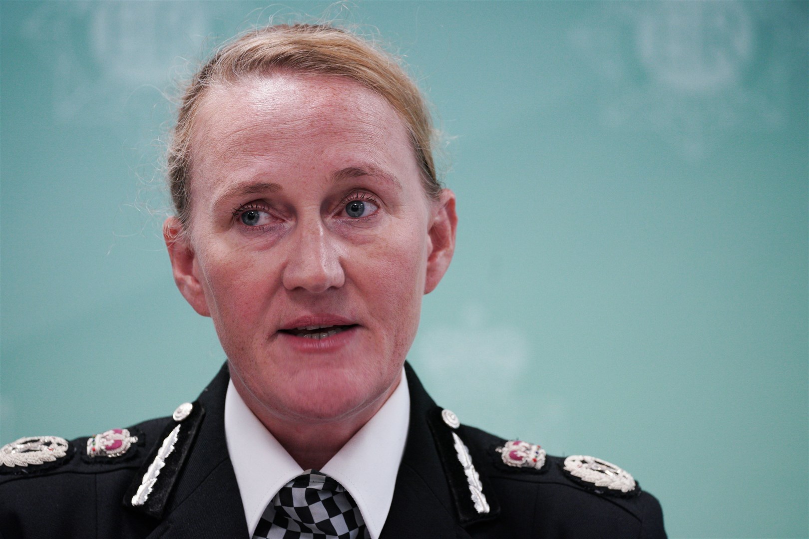 Chief Constable Serena Kennedy from Merseyside Police speaks to the media at force headquarters in Rose Hill after a nine-year-old girl was fatally shot in Knotty Ash, Liverpool (Peter Byrne/PA)