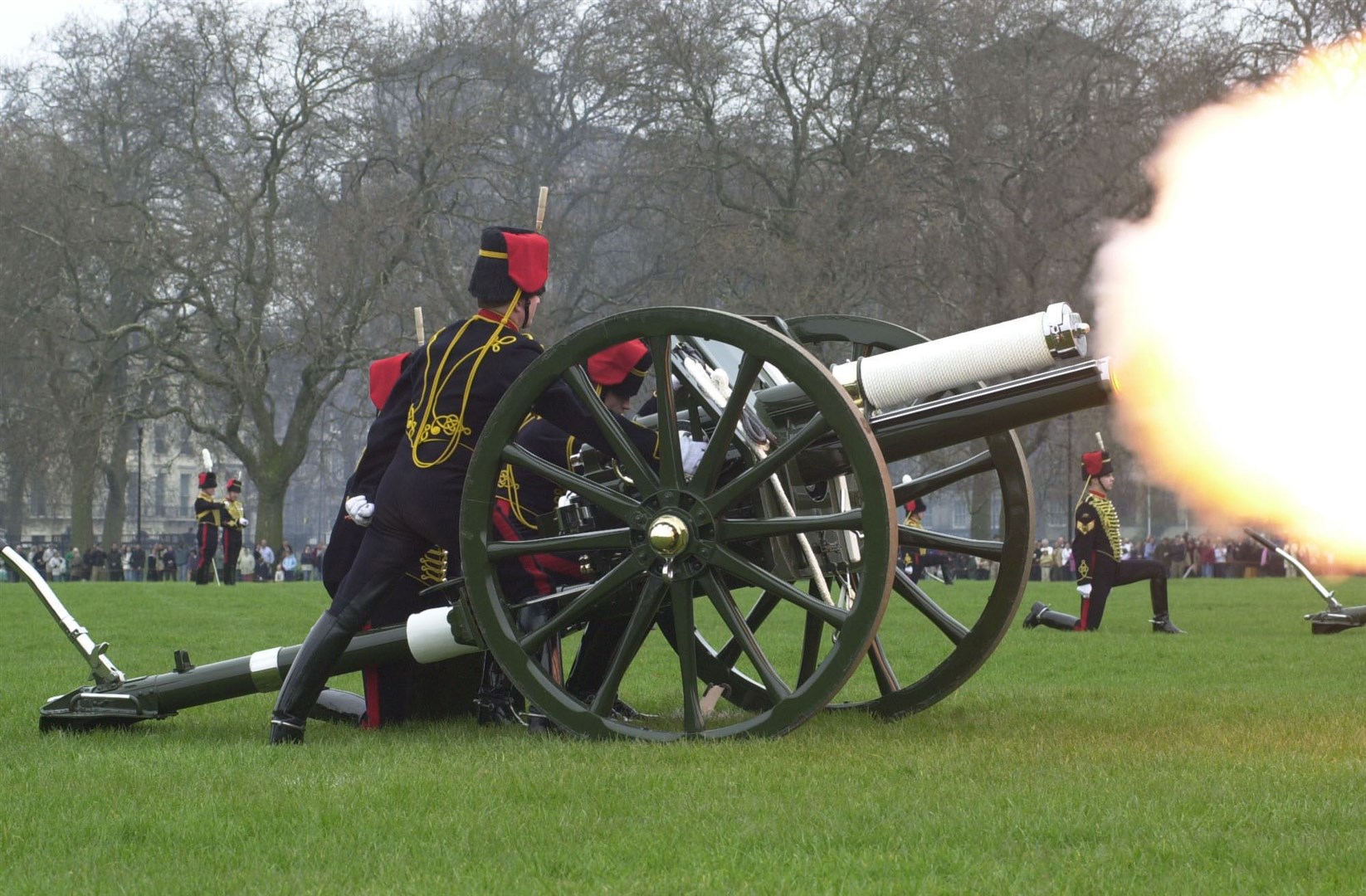 Gun salutes following the death of the Queen Mother in 2002 (Army/PA)
