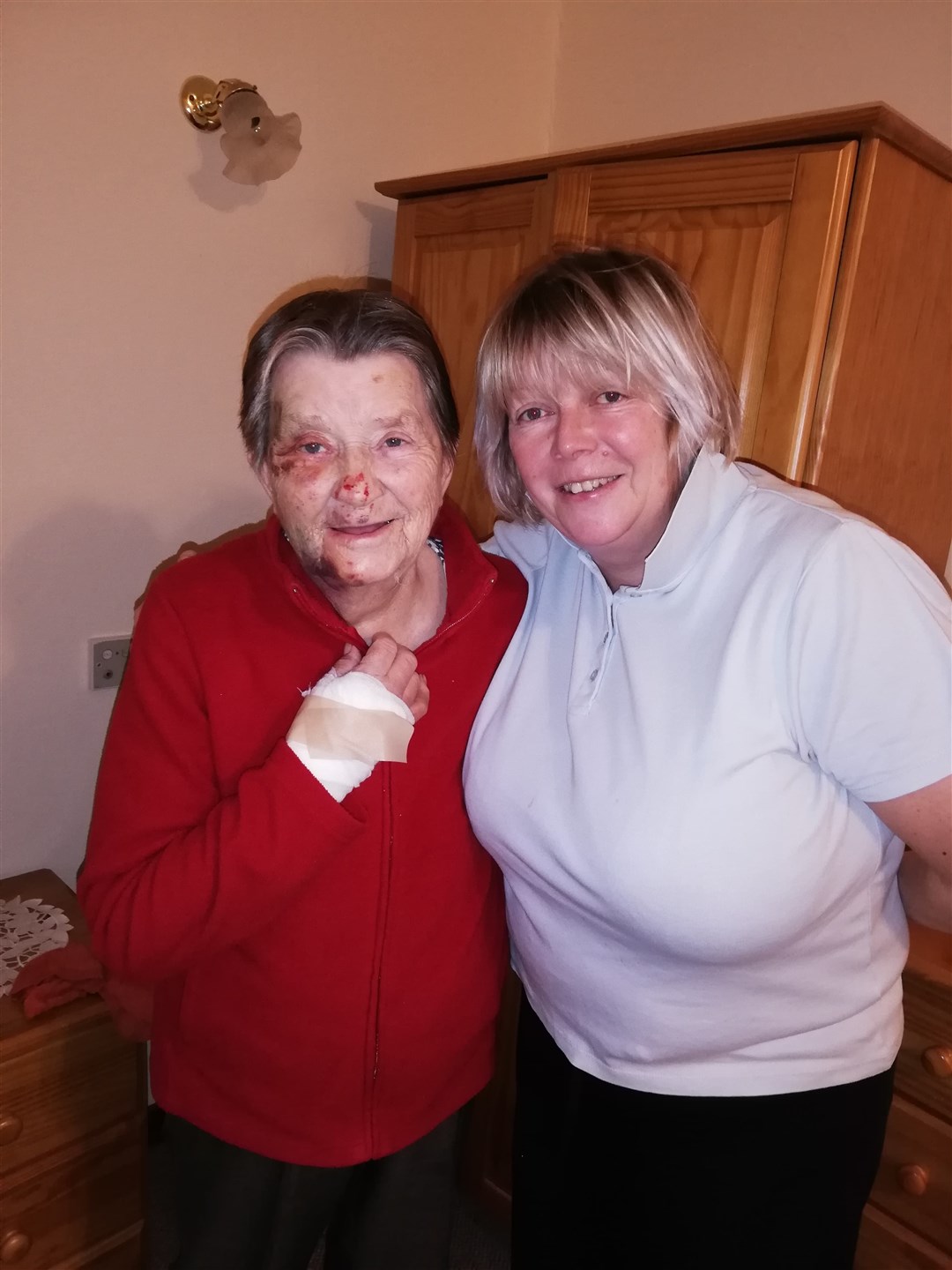 Denise and Catherine Marandola after the incident. Catherine, also known as Irene, has since moved to another care home.