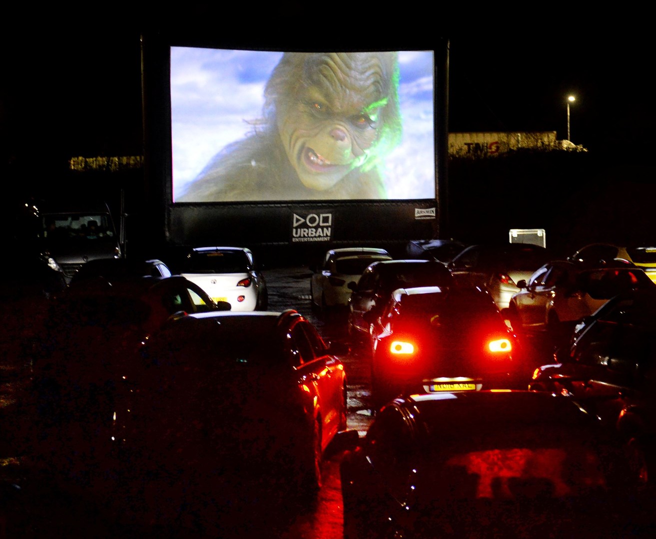 The Grinch, Drive in cinema at Tulloch Caledonian Stadium.Picture Gary Anthony...