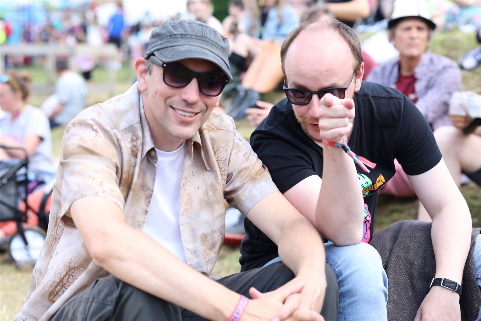 Peter Noble (left) with Liam Ross at Belladrum where they performed the piece.