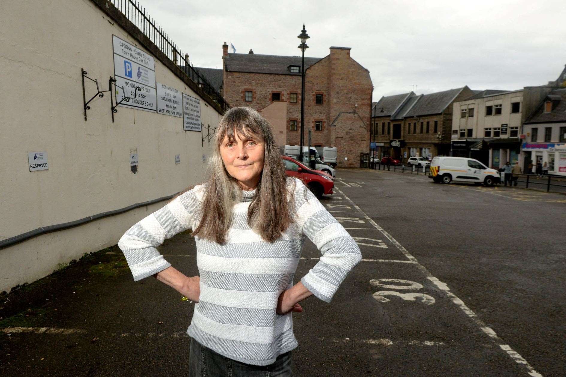 Denise Collins in the council car park on Castle Street.