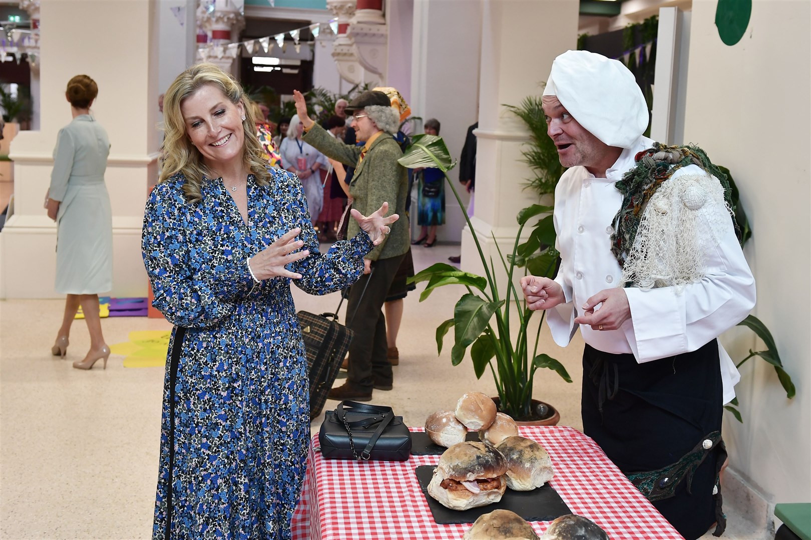 The Countess of Wessex was tempted with local produce by an enthusiastic chef at one event (Charles McQuillan/PA)