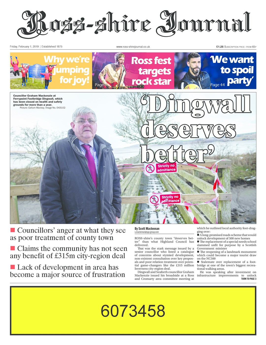 The Ross-shire's coverage of the community struggling to reopen its bridge.