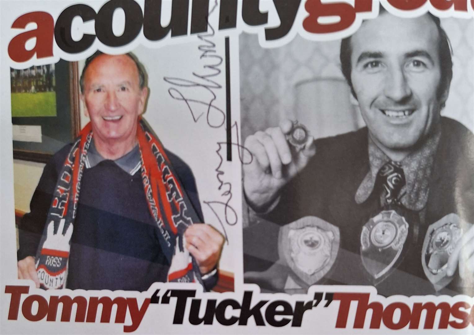 Tommy Tucker Thomson featured in Ross County's match programme