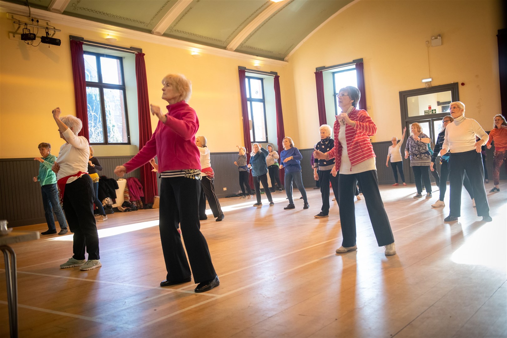 Movement to music at the fitness class. Picture: Callum Mackay.