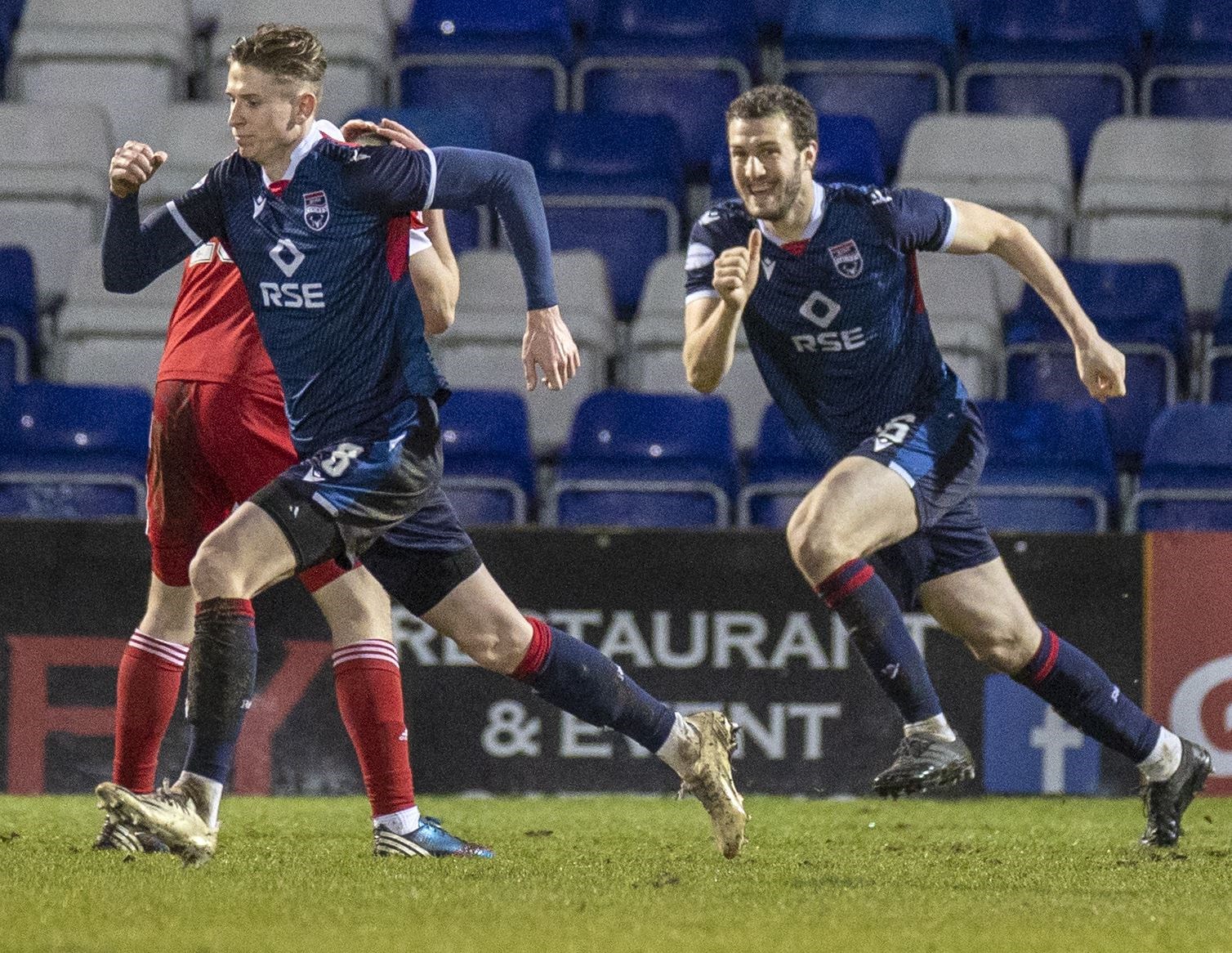 Picture - Ken Macpherson, Inverness. Ross County(4) v Aberdeen(1). 16.01.21. Ross County's Oli Shaw celebrates his 2nd goal.