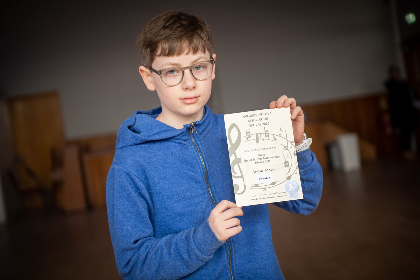 Angus Madej came second in the Upper Strings Intermediate (Grade 3-4). Picture: Callum Mackay