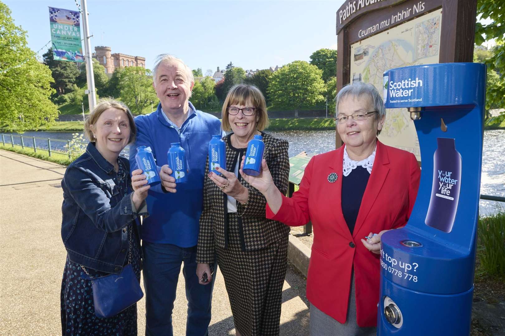 City councillors Isabelle MacKenzie, Alex Graham, Bet McAllister and Trish Robertson helped to officially launch the Highland Capital’s new Top up Tap this week ahead of the summer.