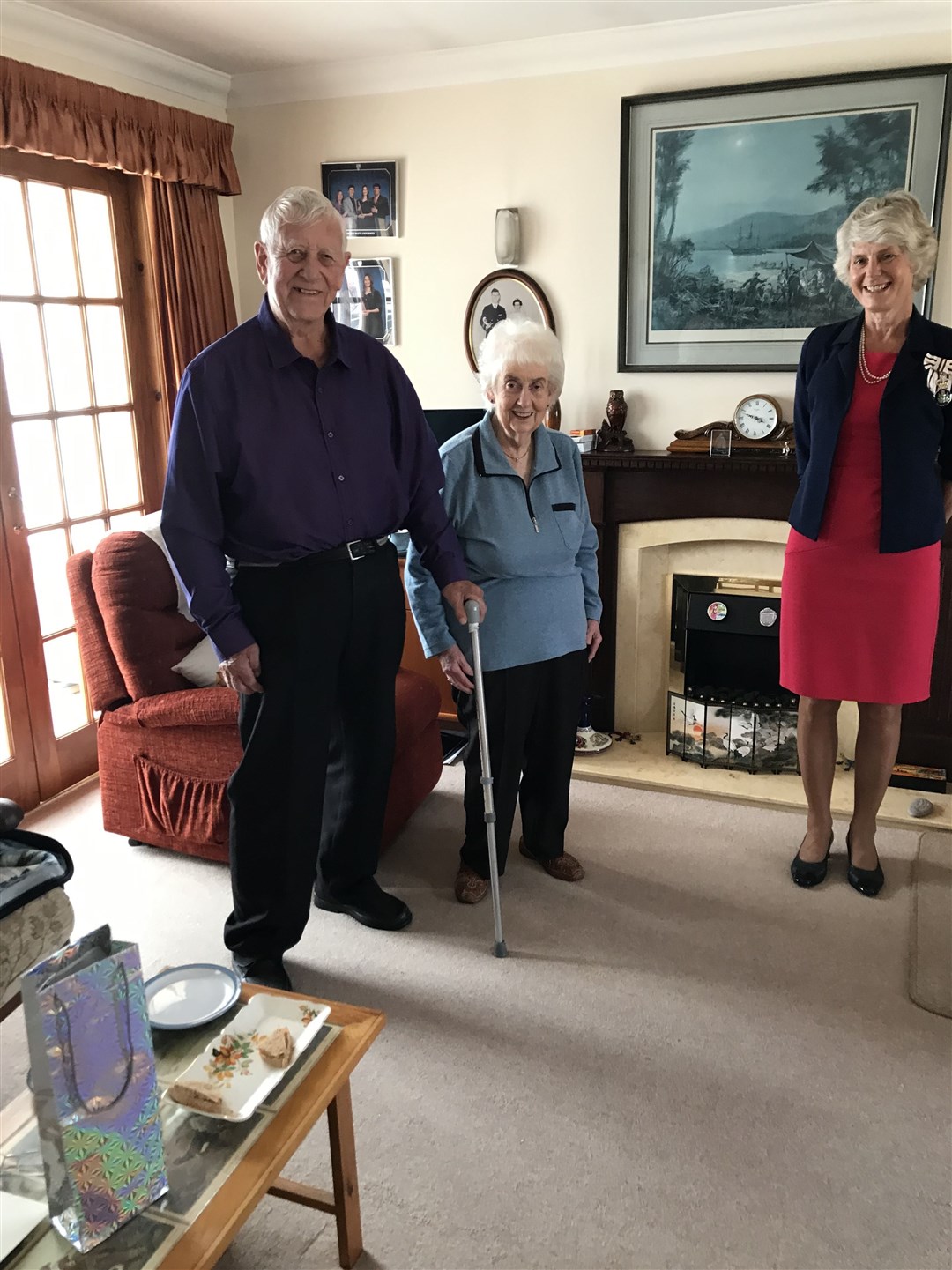 Helen and Don Matheson with the Queen's Lord Lieutenant for Ross and Cromarty, Joanie Whiteford.