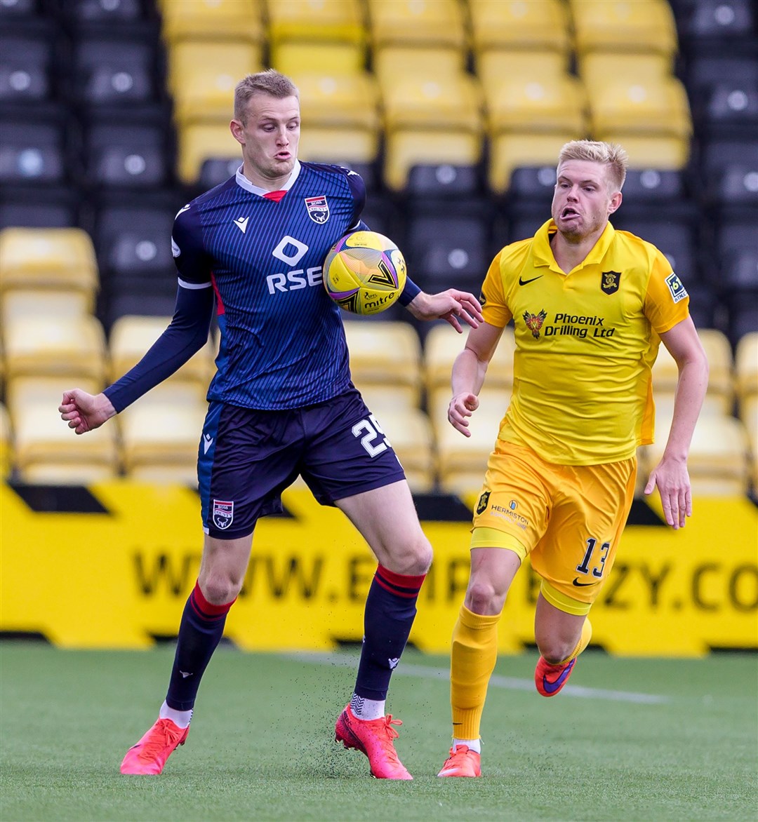 Coll Donaldson could come straight back into the starting 11 after sitting out last weekend's Betfred Cup opener due to suspension. Pictures: Ken Macpherson