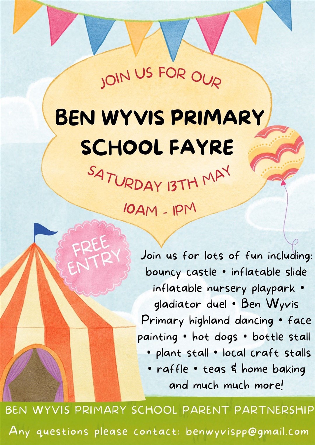 The Ben Wyvis Primary School Fayre is being staged on Saturday.