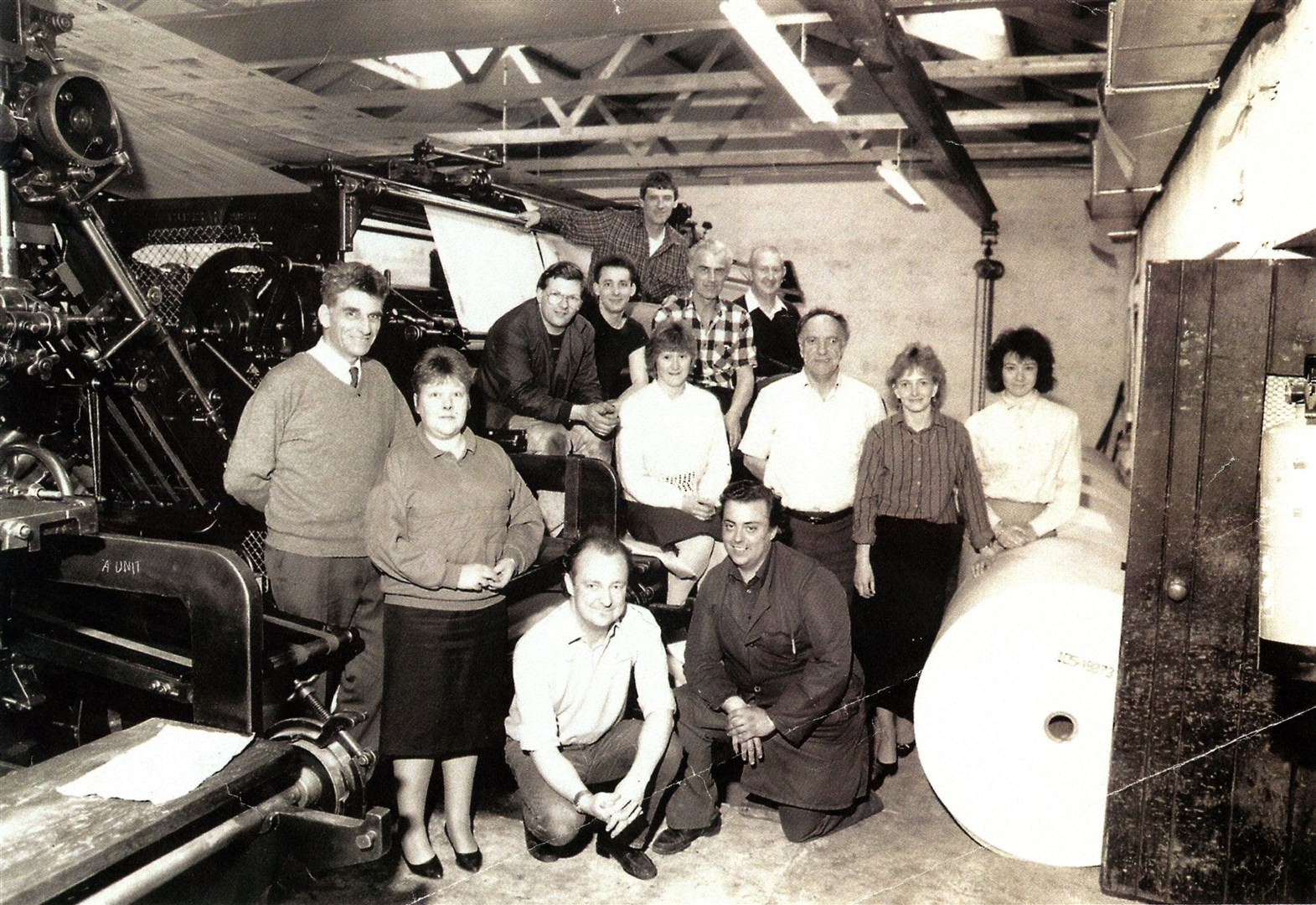 Staff from the Ross-shire Journal from days gone by in Dingwall.