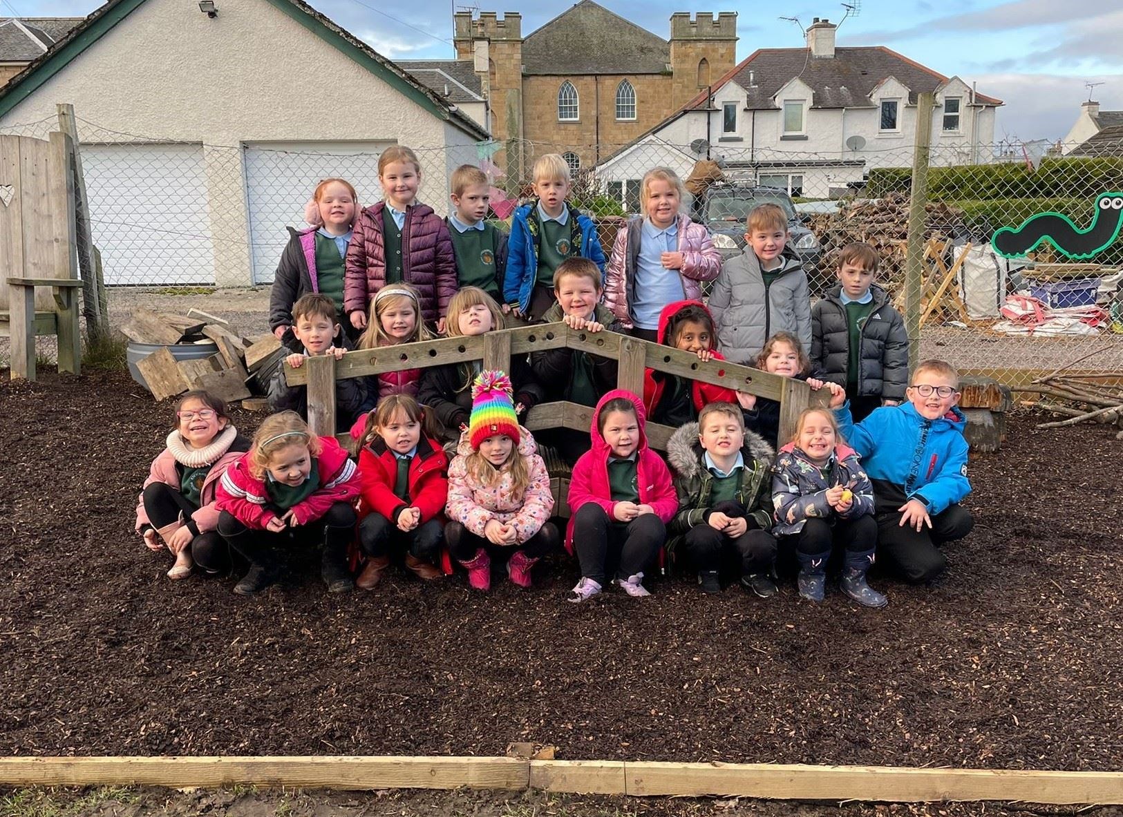 Knockbreck Primary School benefited from a new barked area in their playground.
