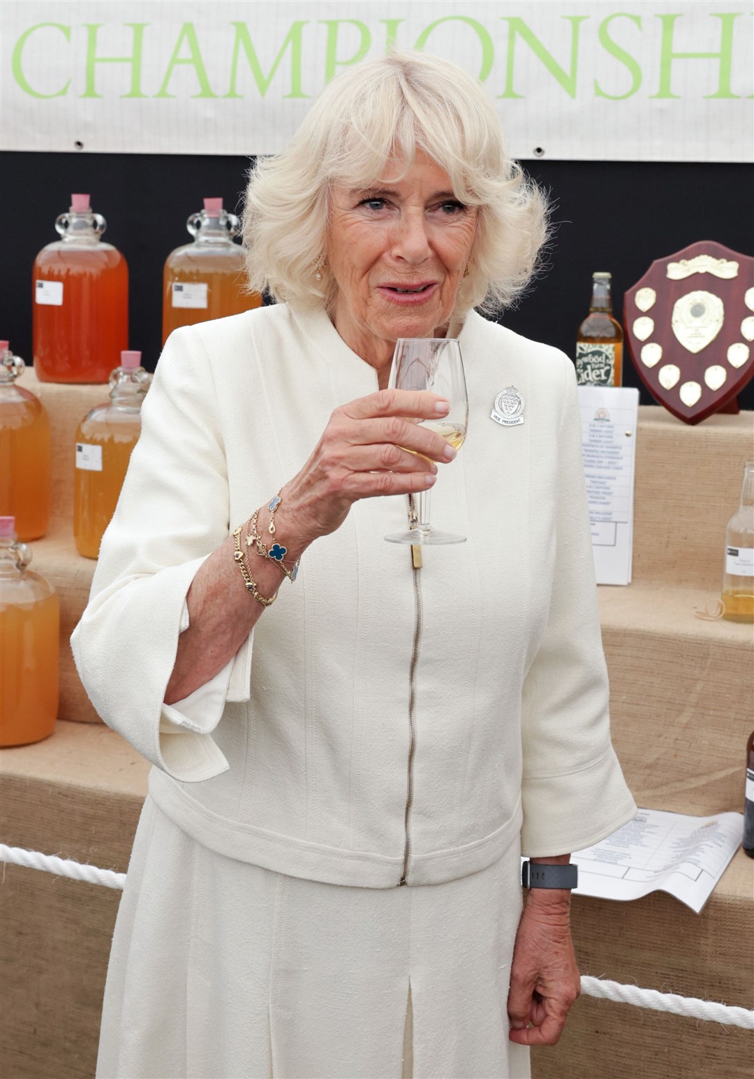The Duchess of Cornwall described the sparkling cider as ‘smooth and refreshing’ (PA)