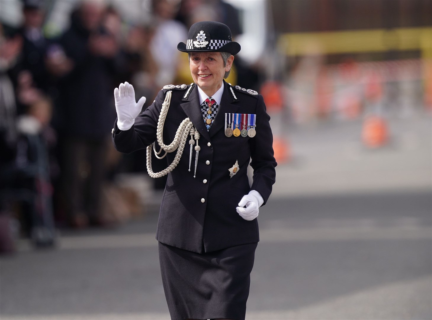 Dame Cressida Dick during her last passing out parade at Hendon, London (Yui Mok/PA)