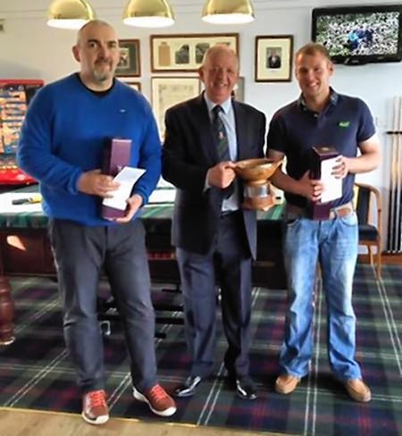 Glenmorangie Greensome winners (left to right): Gordon Ross, Ewan Forrest (club captain) and Ross MacKenzie