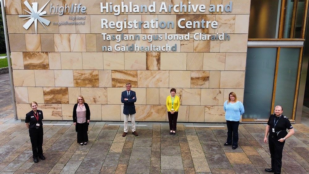 From left, Yvonne Campbell-Scottish from Fire and Rescue Service, Cathy Steer from NHS Highland, Jim McCreath from Highland Council, Wilma Kelt from High Life Highland, Mhairi Wylie from Highland Third Sector Interface and Daniel Jack from Police Scotland.