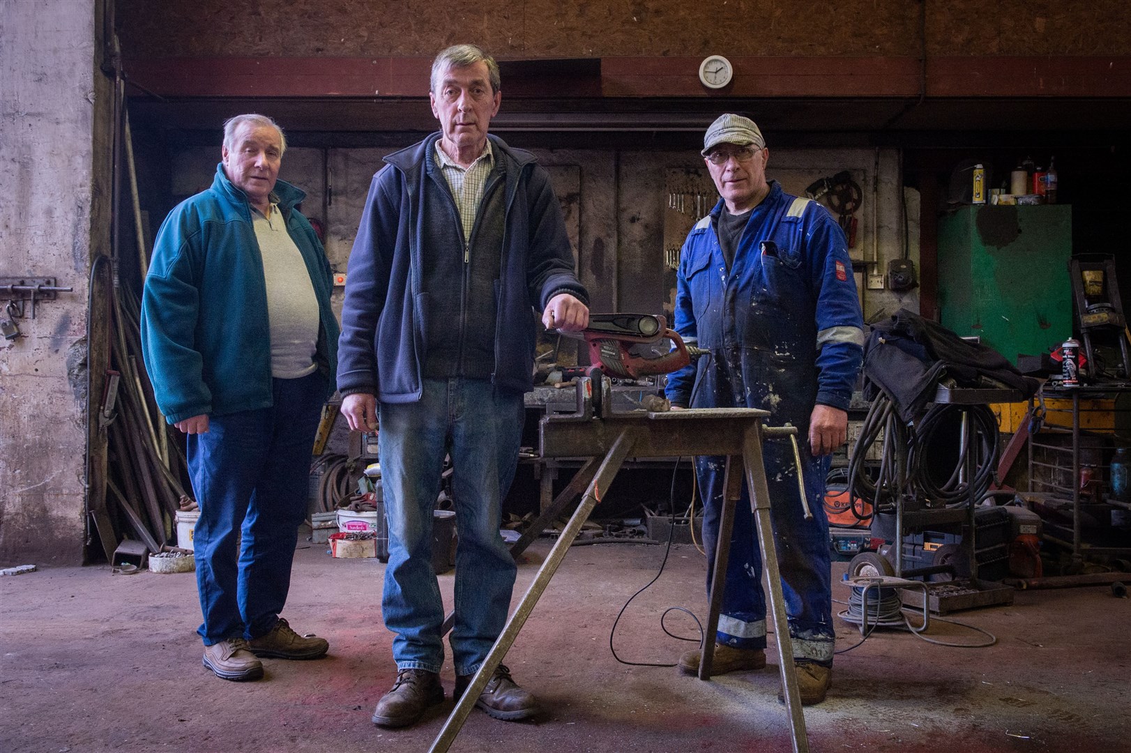 The Smith brothers, Leslie, Albert and John, at the Smiddy, Balblair. Picture: Callum Mackay